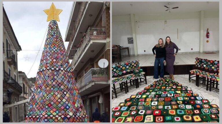 Maior árvore de Natal de crochê do Brasil encanta em Santa Catarina com apoio da Lei Rouanet