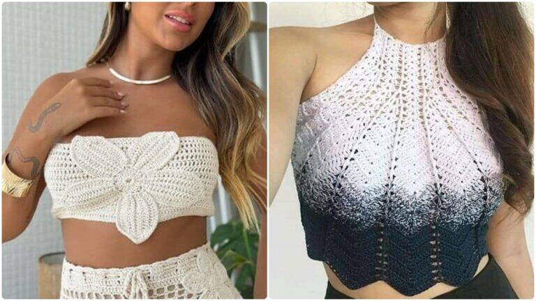 17 Lindos Croppeds de Crochê: Inspirações, Gráficos e Dicas para Criar os Seus!