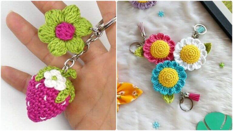 Chaveiros de crochê criativos que encantam e decoram seu dia a dia