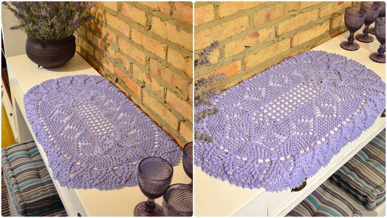 Trilho de Mesa em Crochê Lavanda: Descubra como Criar o Seu!