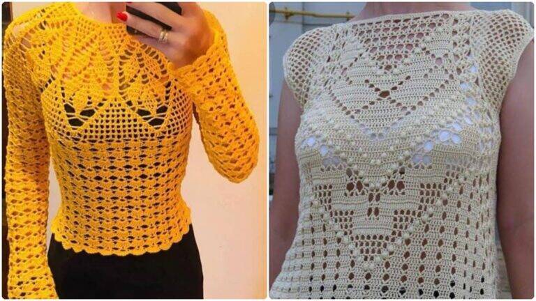 Crie 13 Blusas de Crochê Modernas com Gráficos Detalhados e Vídeo Aula!
