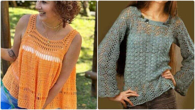 10 Blusas de Crochê Fácil com Gráficos Exclusivos e Passo a Passo Detalhado!
