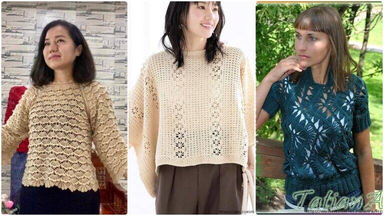 Passo a Passo de Blusas de Crochê com Pontos Diferentes e Gráficos!