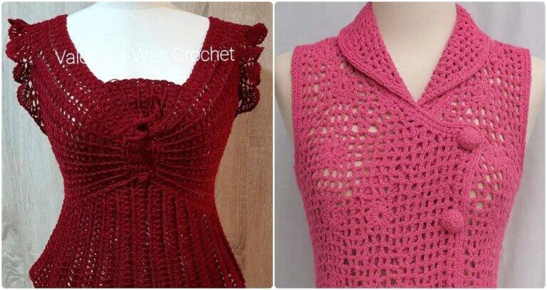 12 Blusas de Crochê Estilo Regata com Gráficos Detalhados: Crie as Suas!