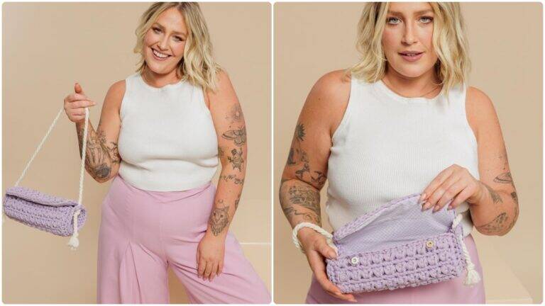Bolsa de Crochê Lilás: Uma Peça Linda e Fácil de Fazer!