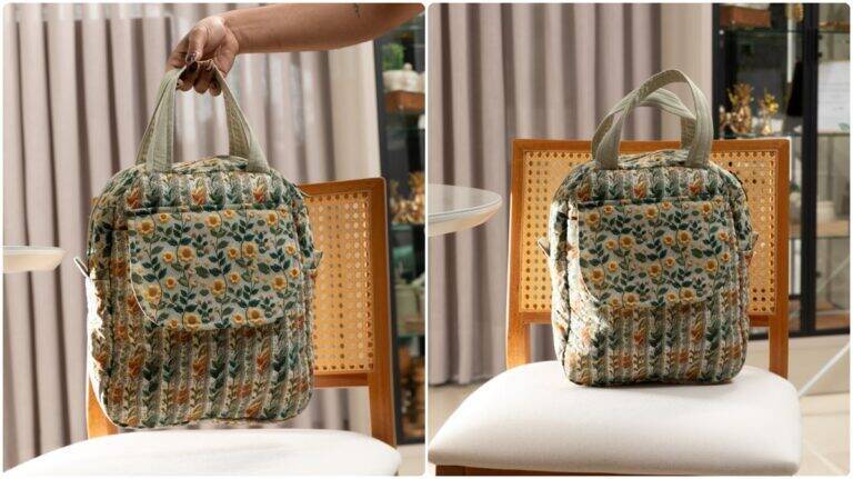 Bolsa Frasqueira em Patchwork Floral: Aprenda a Criar a Sua!