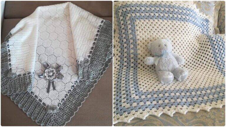 Lindas mantas de crochê infantil cheias de charme e aconchego para os pequenos
