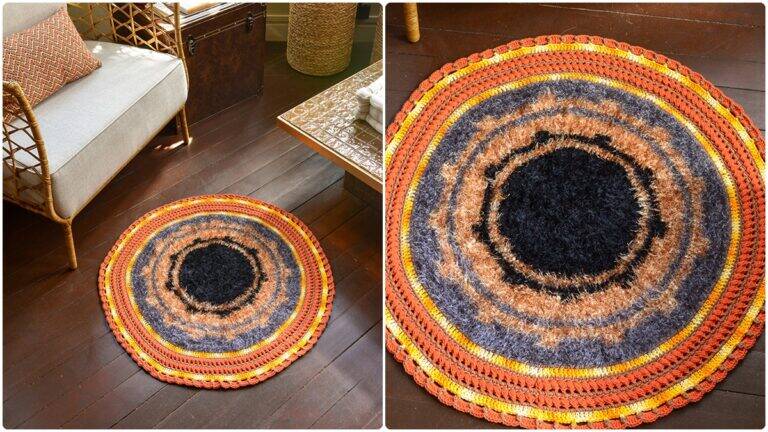 Tapete de Crochê Laranja Ipê: Decore com Uma Peça Única!
