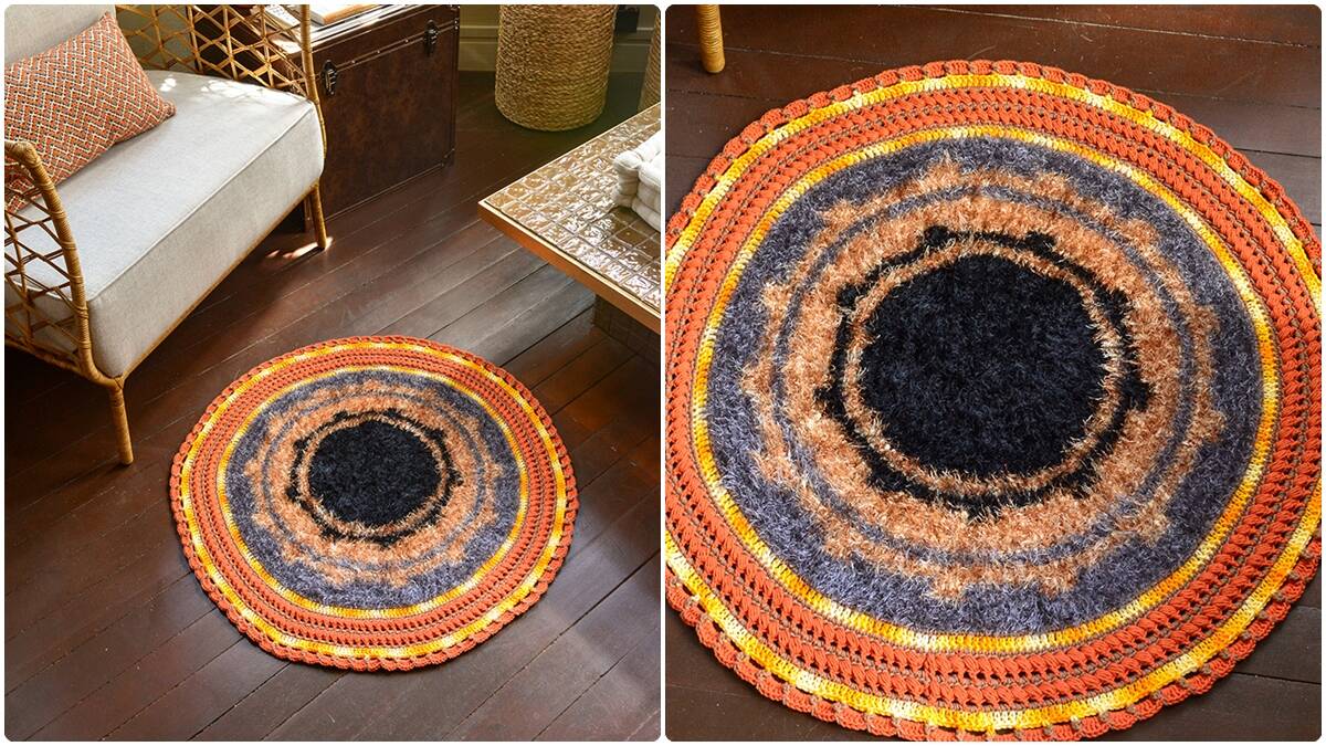 Tapete de Crochê Laranja Ipê: Decore com Uma Peça Única!