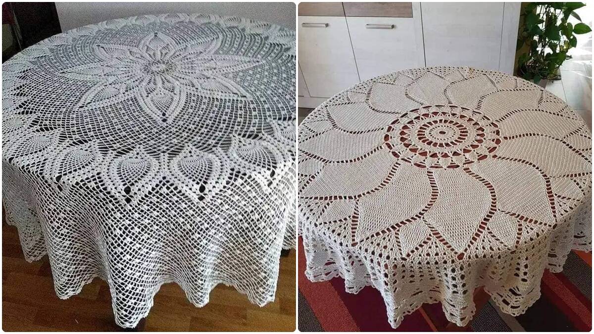 7 Toalhas de mesa em crochê com gráficos que transformam sua decoração!
