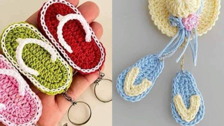 DIY Imperdível: Chaveiros Chinelinhos de Crochê com Gráficos para Criar e Presentear