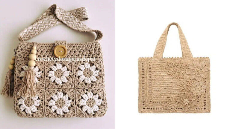 15 Bolsas de crochê modernas com gráficos fáceis para iniciantes!
