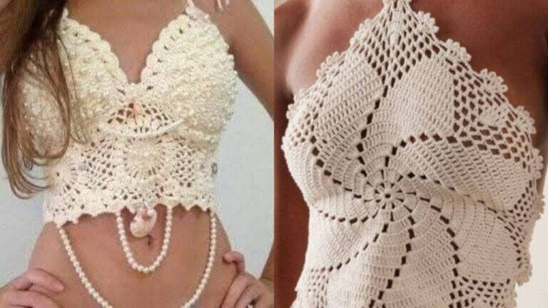 Croppeds de crochê fáceis de fazer com estilo jovem!