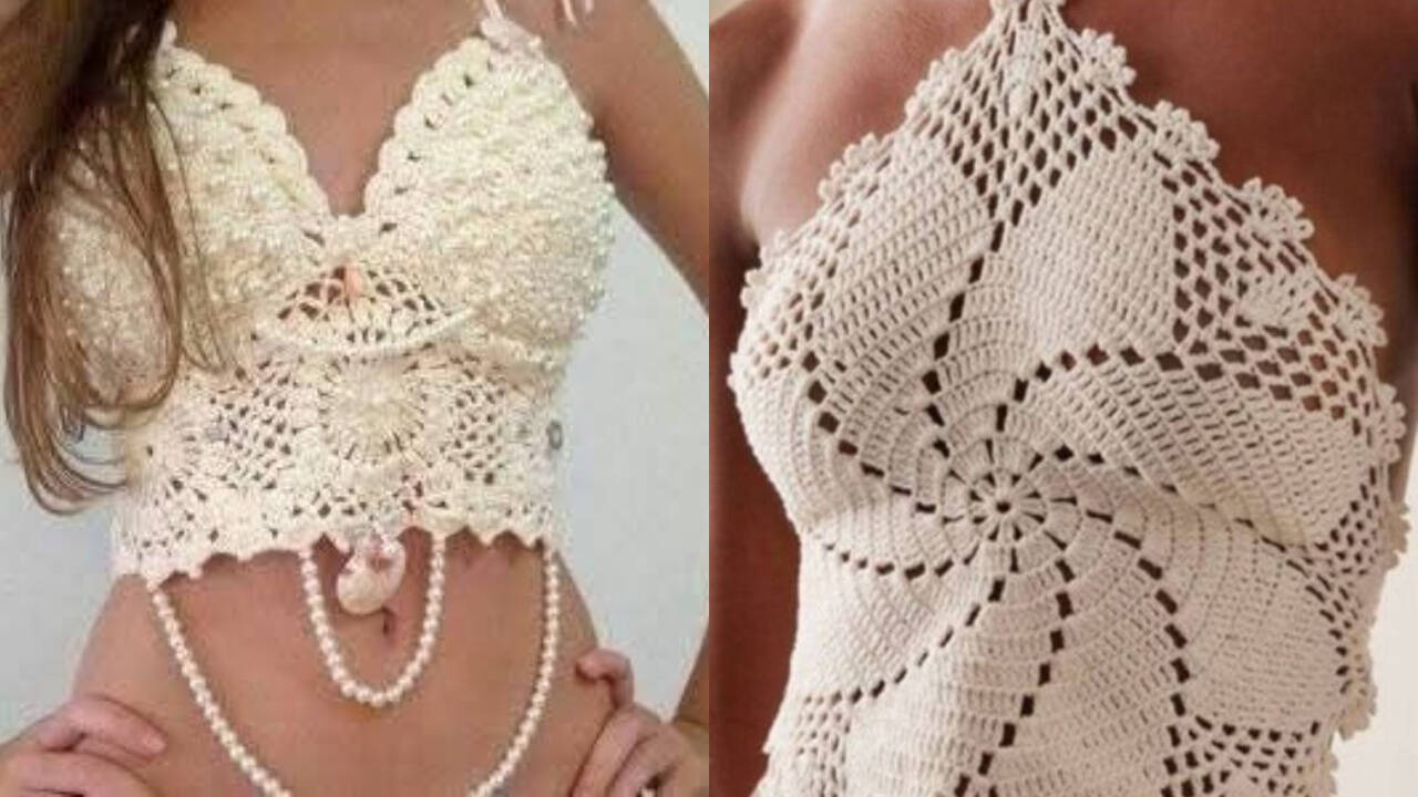 Croppeds de crochê fáceis de fazer com estilo jovem!