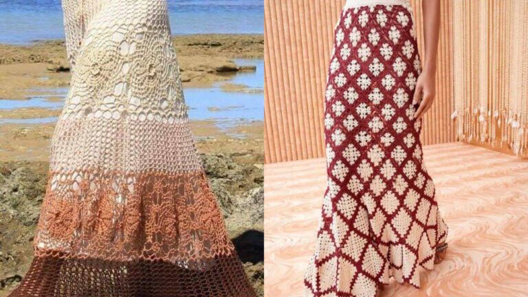 Saias de crochê sofisticadas com gráficos exclusivos!