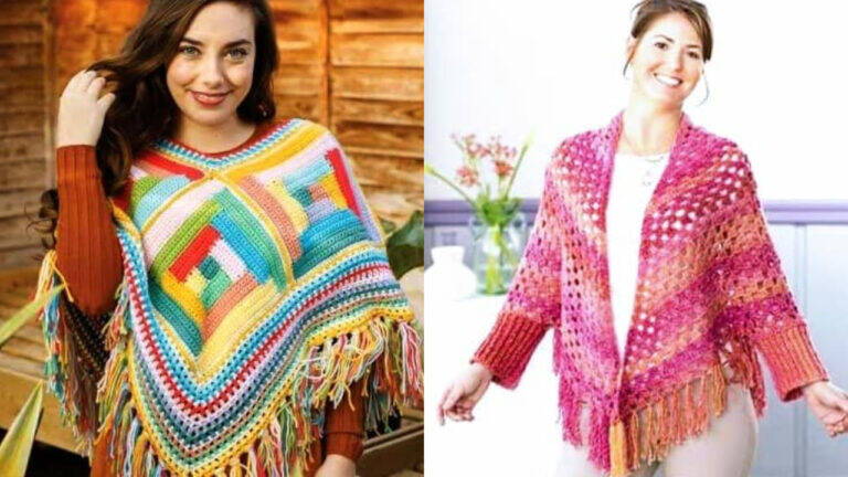 Ponchos de crochê aconchegantes para o inverno!