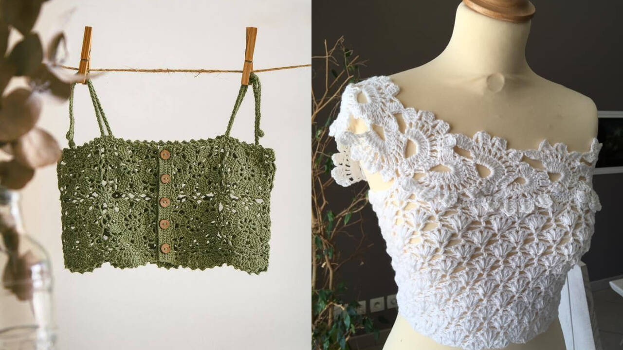 Croppeds de crochê estilosos para moda jovem e criativa!
