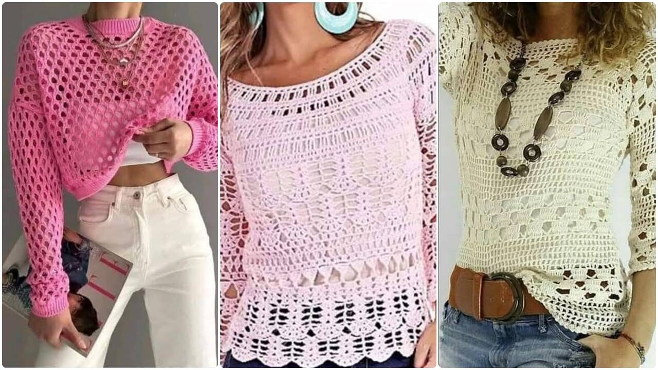 Blusas de crochê charmosas para iniciantes com passo a passo