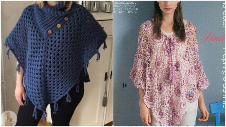 Crie ponchos de crochê femininos com toque moderno!