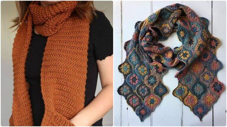 Encante-se com cachecóis de crochê artesanais para looks de inverno!