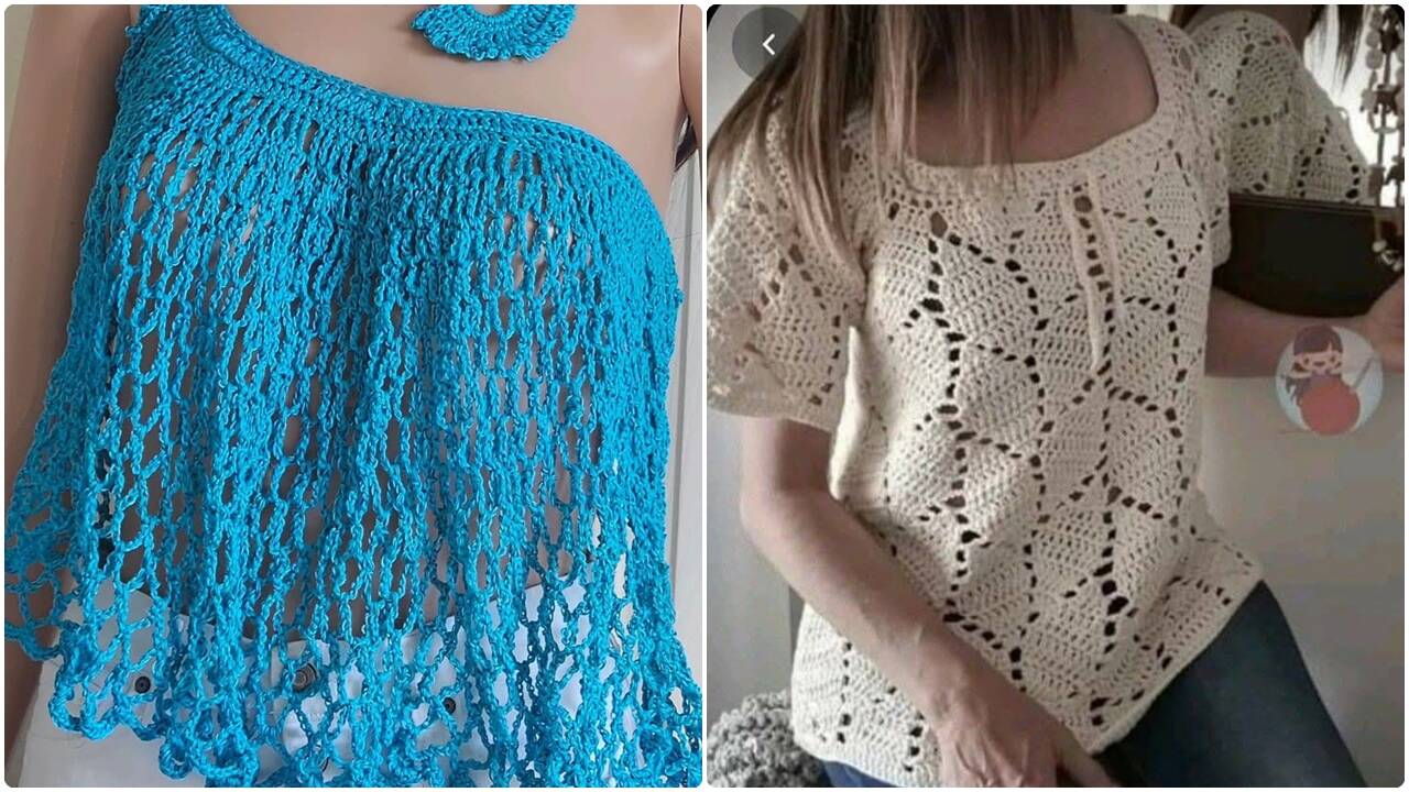 Blusas de crochê modernas que estão em alta em 2025 + vídeo aula!