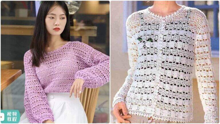 16 Blusas de crochê delicadas com gráficos gratuitos para se inspirar!