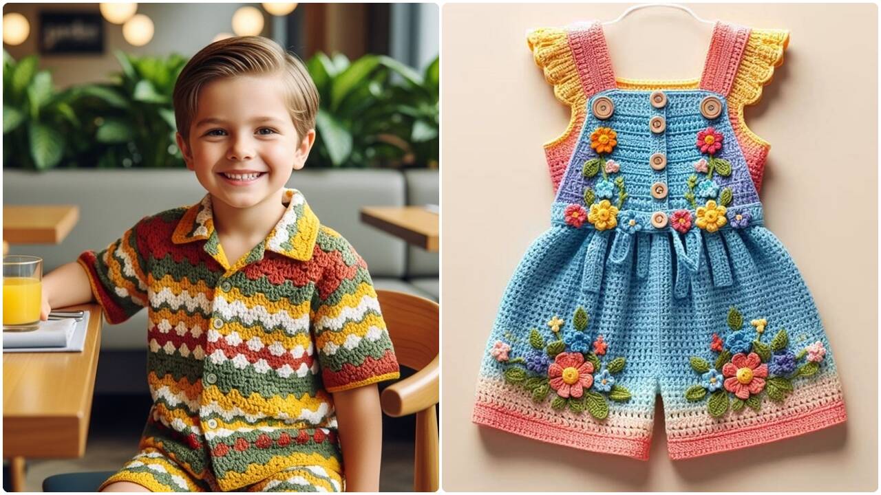 Crochê infantil: encante-se com conjuntinhos para meninos e meninas