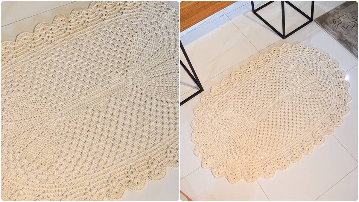 Tapete Oval de Crochê Natural: Guia Completo com Gráficos!