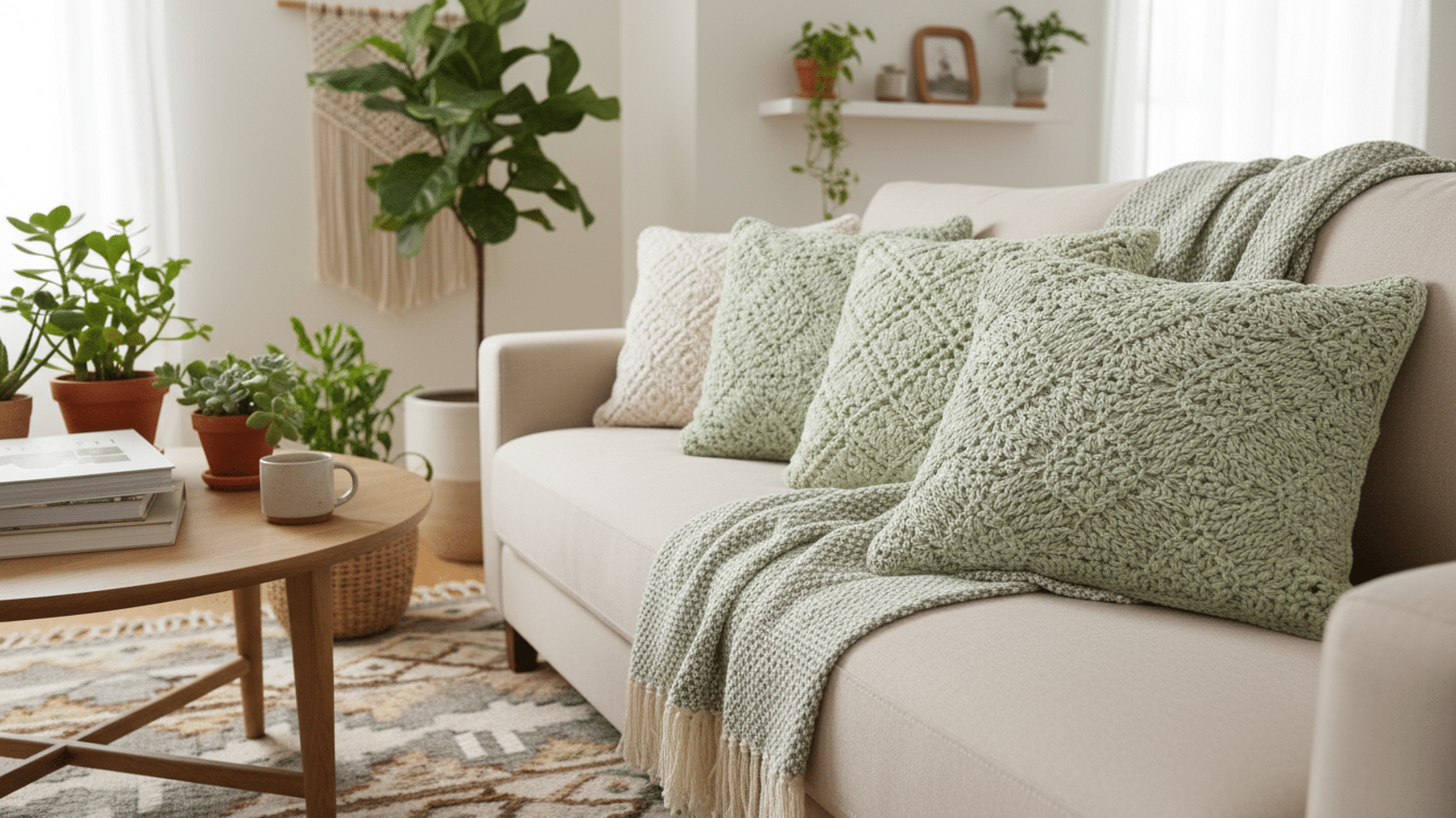 Almofadas de crochê: conforto e charme artesanal para transformar sua decoração