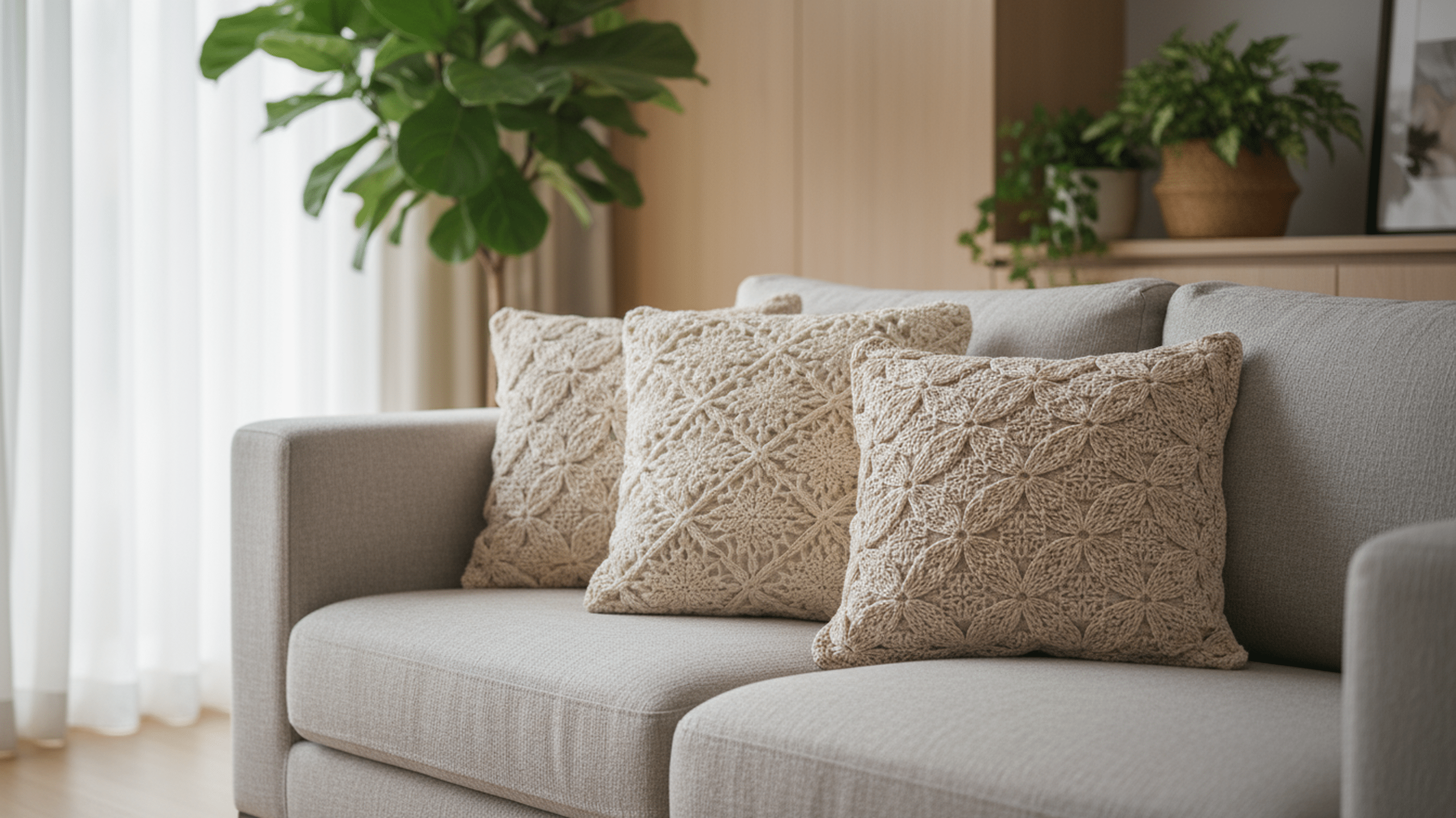 Encante-se com almofadas de crochê de luxo perfeitas para ambientes sofisticados!