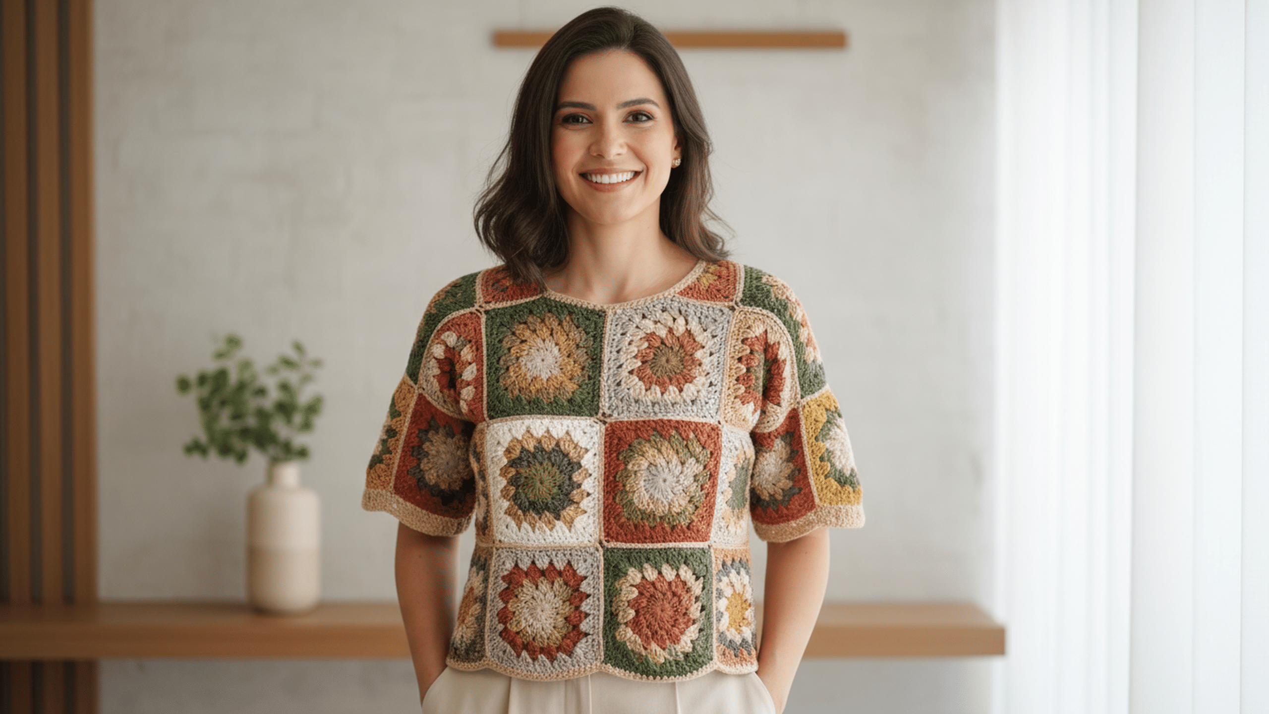 Aprenda a criar blusas de crochê com squares: modelos cheios de criatividade e estilo!