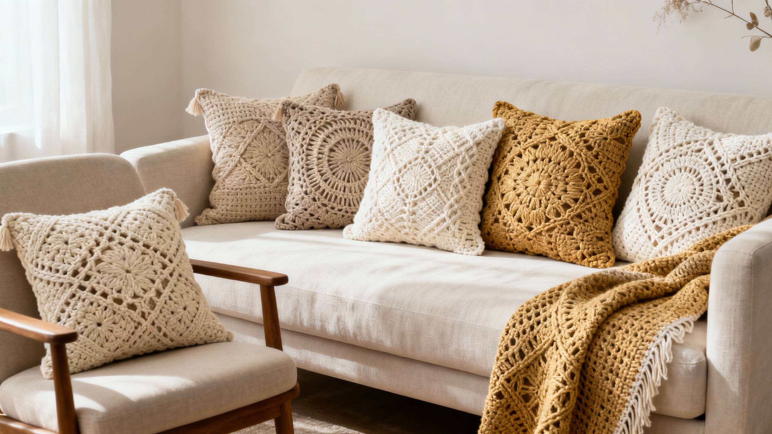 Sofistique sua decoração com almofadas de crochê de luxo com gráficos!