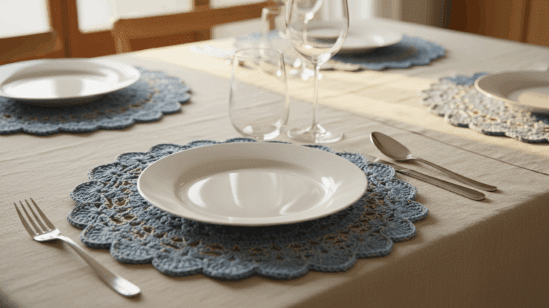Você vai amar estes sousplats de crochê que decoram com elegância e charme artesanal!