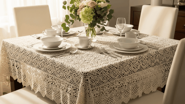Decore com toalhas de mesa em crochê artesanal com beleza e charme!