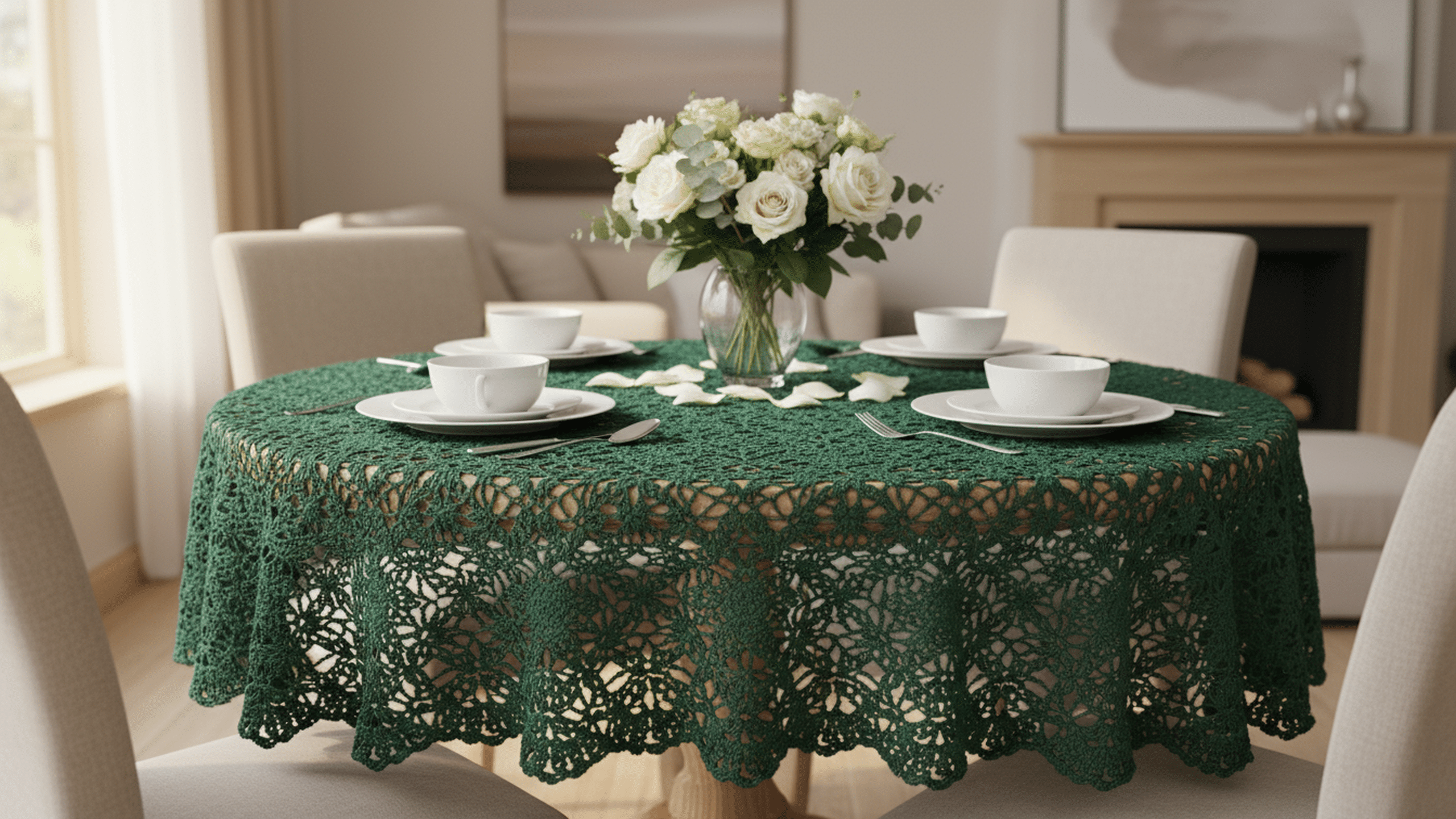 Eleve a sua decoração com toalhas de mesa em crochê charmoso com gráficos!