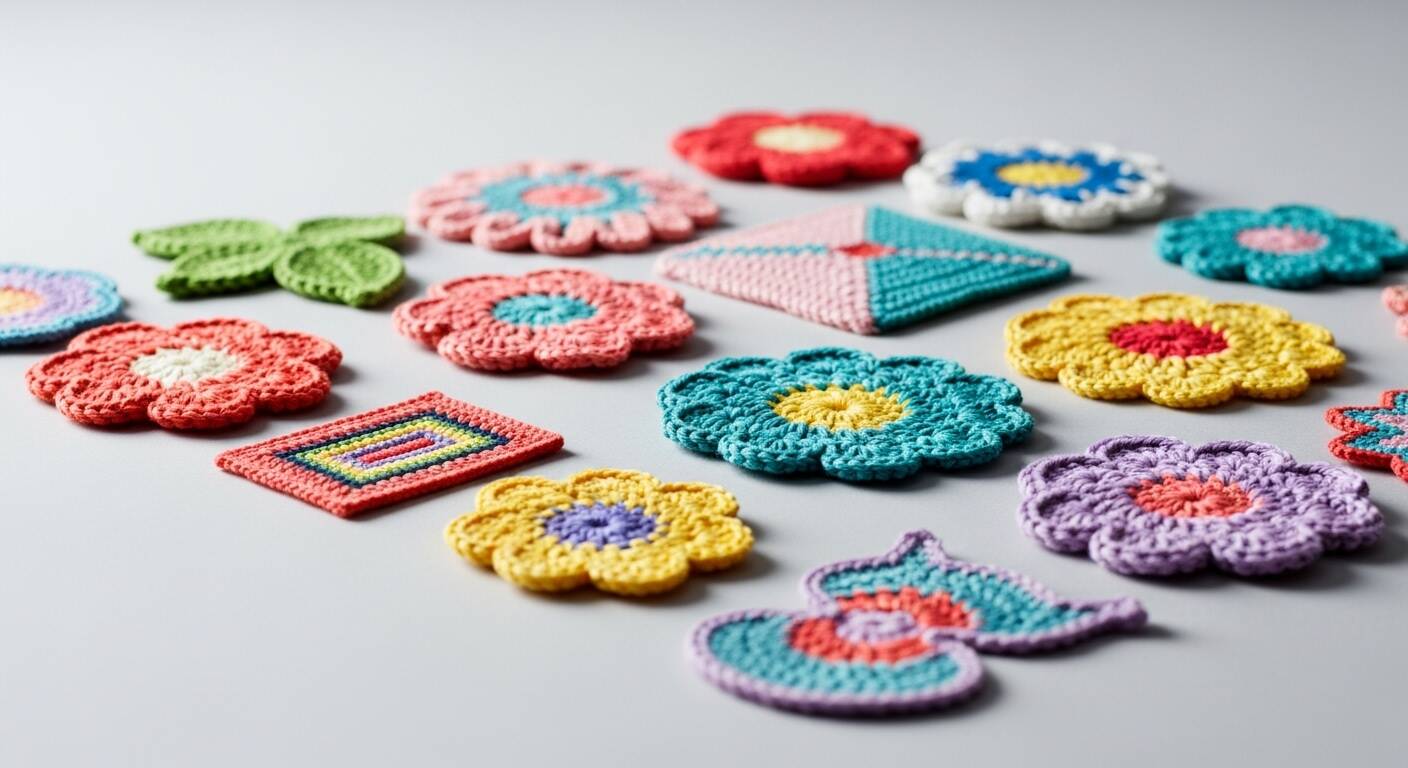 Apliques de crochê criativos para moda e decoração artesanal