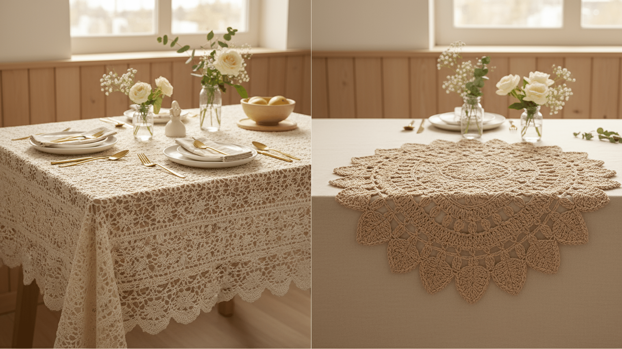Veja toalhas e centros de mesa em crochê com gráficos completos!