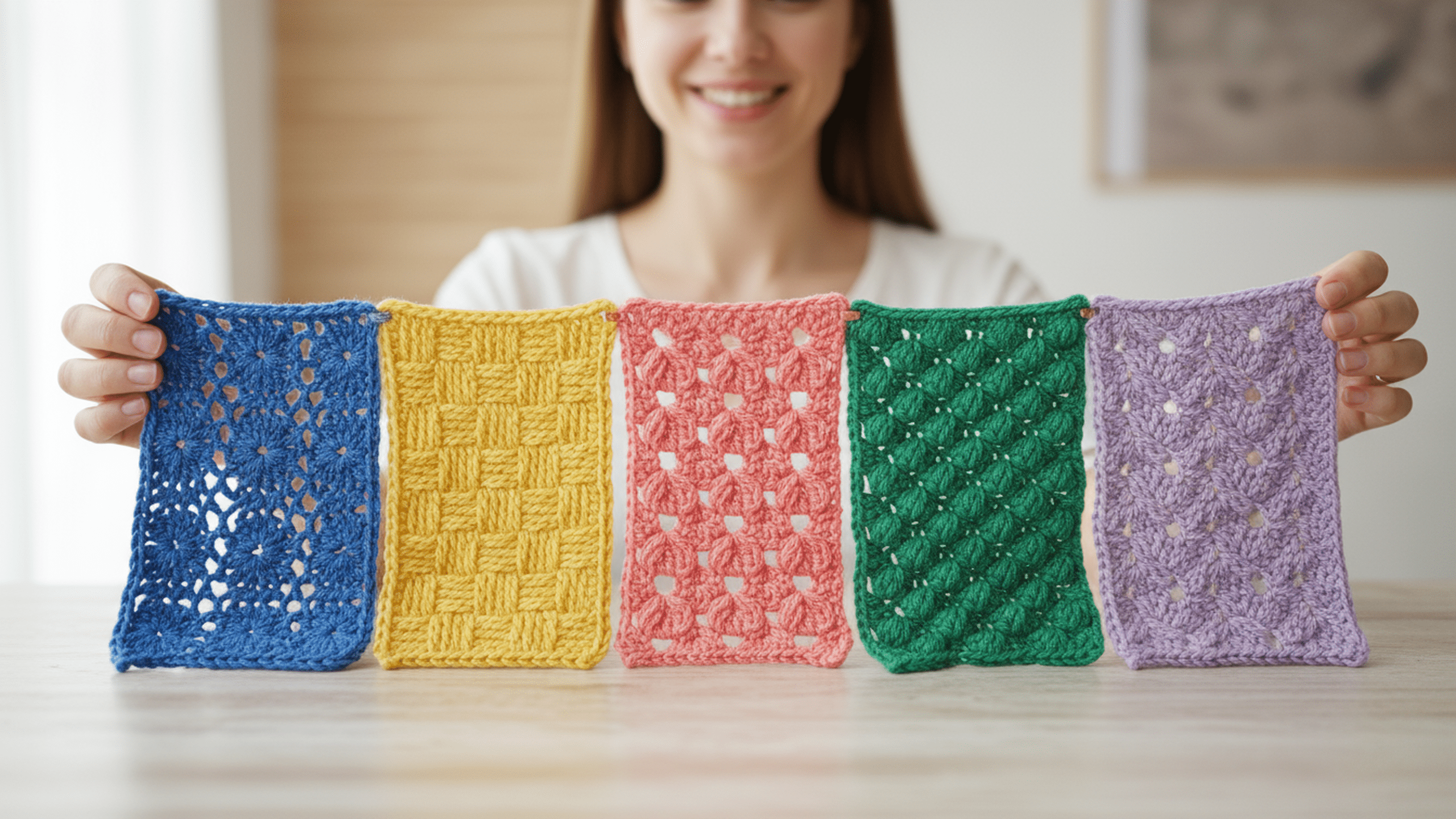 Amostras e gráficos de pontos de crochê diferentes para você criar peças únicas!