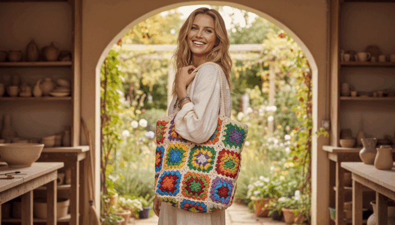 Estilo e versatilidade com 13 bolsas de crochê com squares que você vai amar!