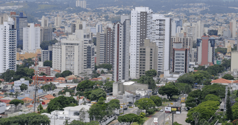 Vista aérea de de Jundiaí, uma das cidades em destaque em termos de qualidade de vida em São Paulo
