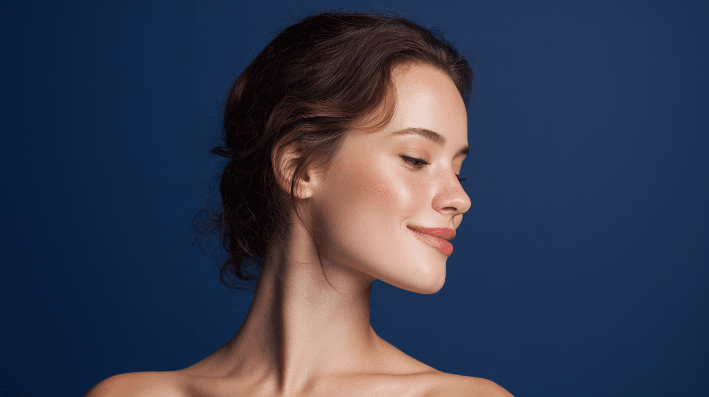 Foto de uma mulher com pele viçosa e hidratada