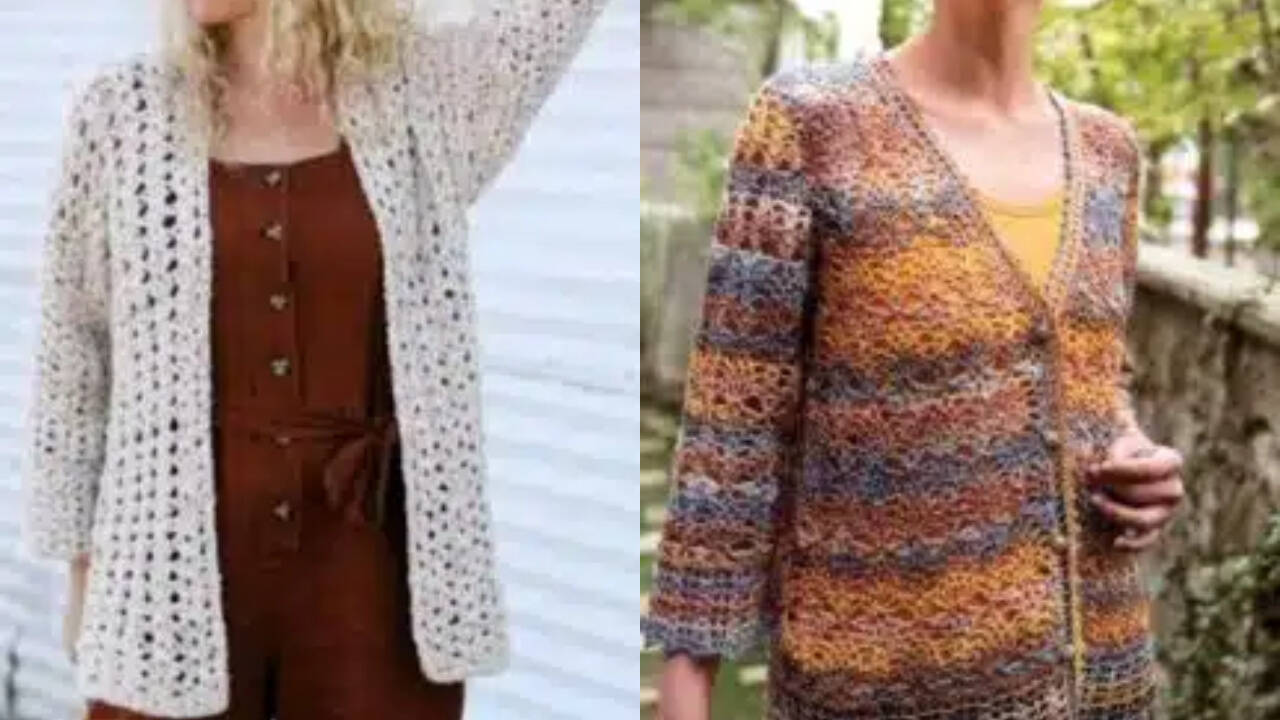 Explore lindos cardigans de crochê artesanais para meia-estação!