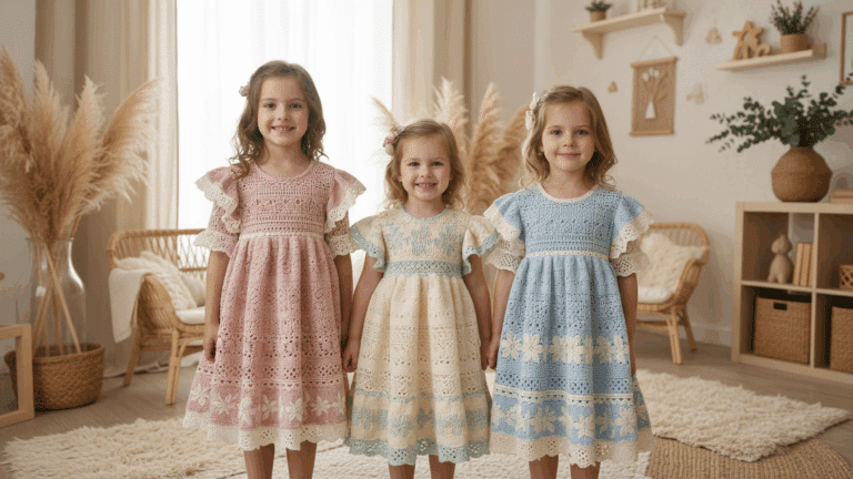 Estes 10 vestidos de crochê infantil são perfeitos para as suas princesas!