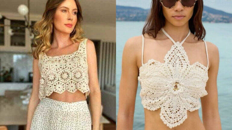 Transforme seu estilo com lindos croppeds de crochê sofisticados com gráficos!