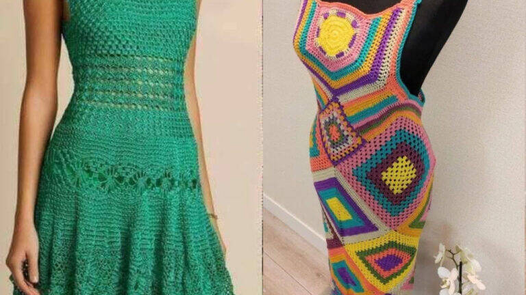 Vestidos de crochê modernos com diferentes pontos que você vai amar!