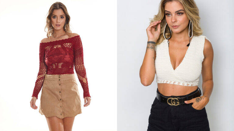 Croppeds de crochê estilosos para looks casuais e criativos no verão