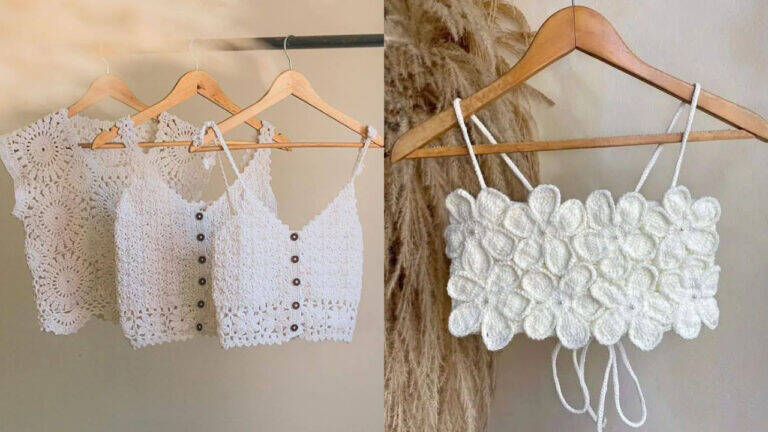 Croppeds de crochê modernos para looks jovens e cheios de estilo