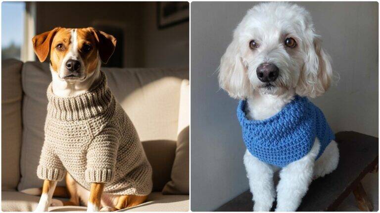 Seu cão vai amar estas roupinhas de crochê fáceis de costurar!