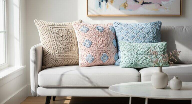 Transforme sua casa com almofadas de crochê cheias de estilo e personalidade