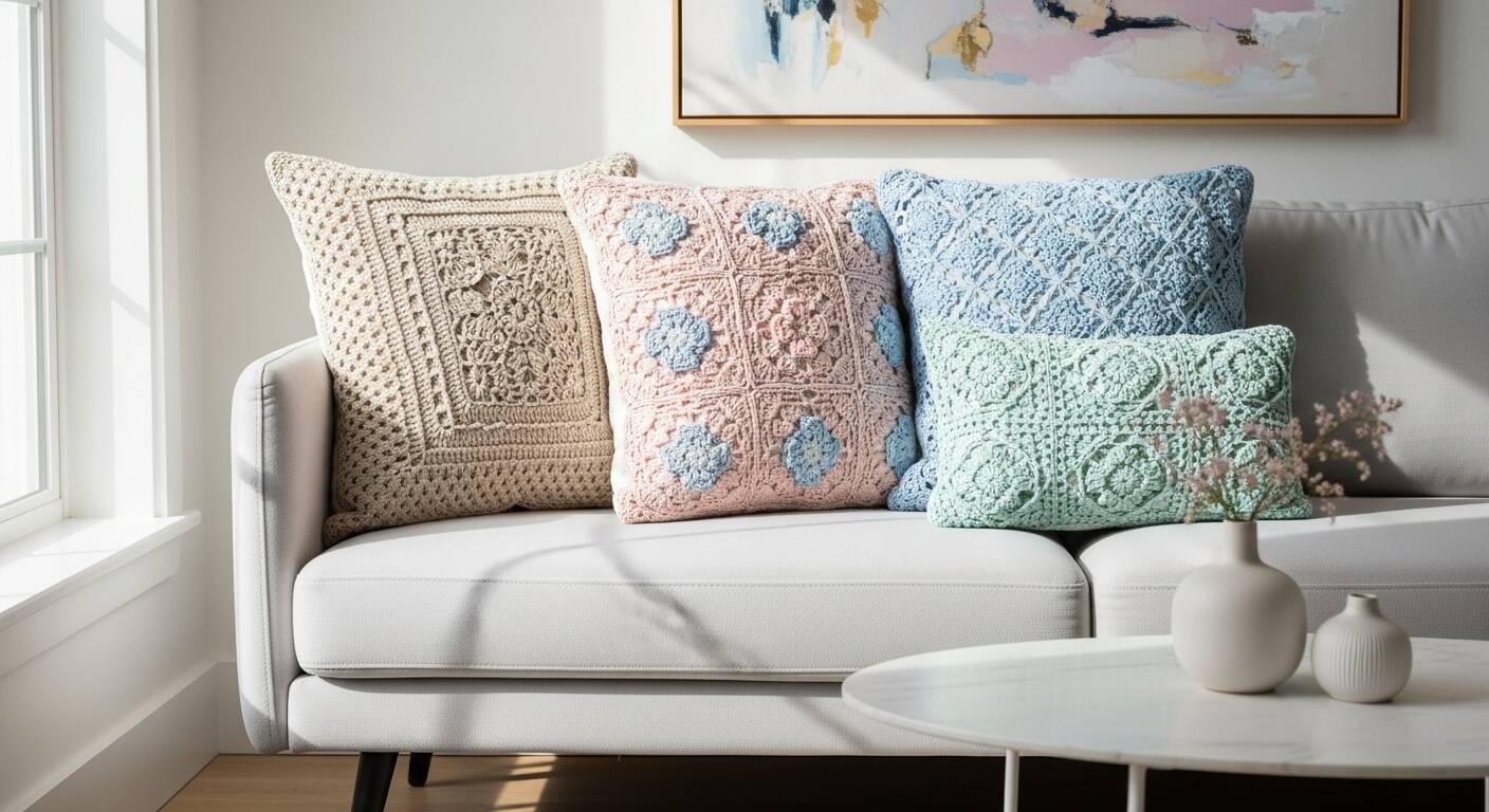 Transforme sua casa com almofadas de crochê cheias de estilo e personalidade
